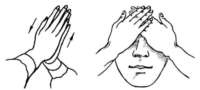La palmada, que relaja los músculos de los ojos, ayudará a restaurar la visión.